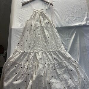Cost Plus World Market White Textured Halter Dress